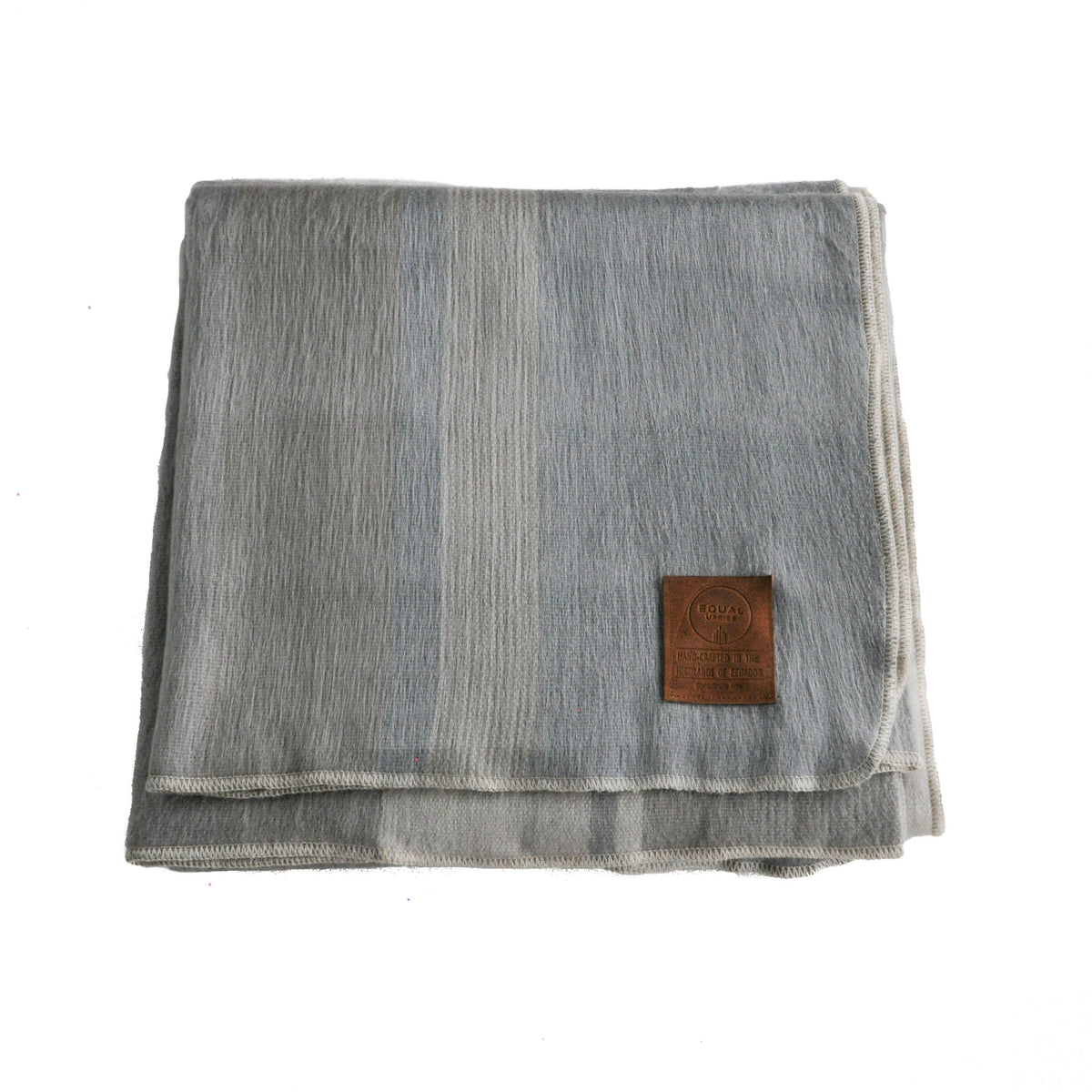 Alpaca Blanket - Light Blue & Grey Stripes - EQUAL UPRISE
