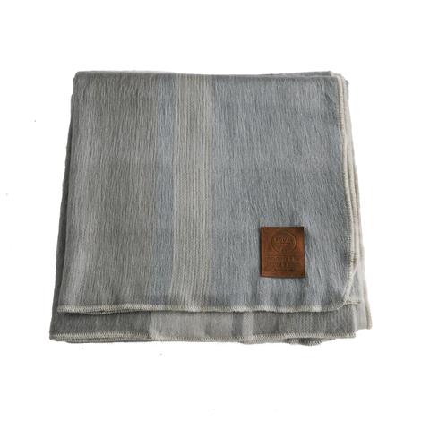 Alpaca Blanket - Light Blue & Grey Stripes - EQUAL UPRISE