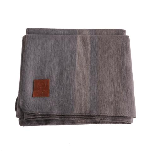Alpaca Blanket - Pewter & Grey Stripes - EQUAL UPRISE