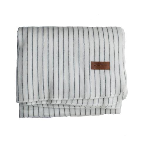 Alpaca Blanket - White & Grey Stripes - EQUAL UPRISE
