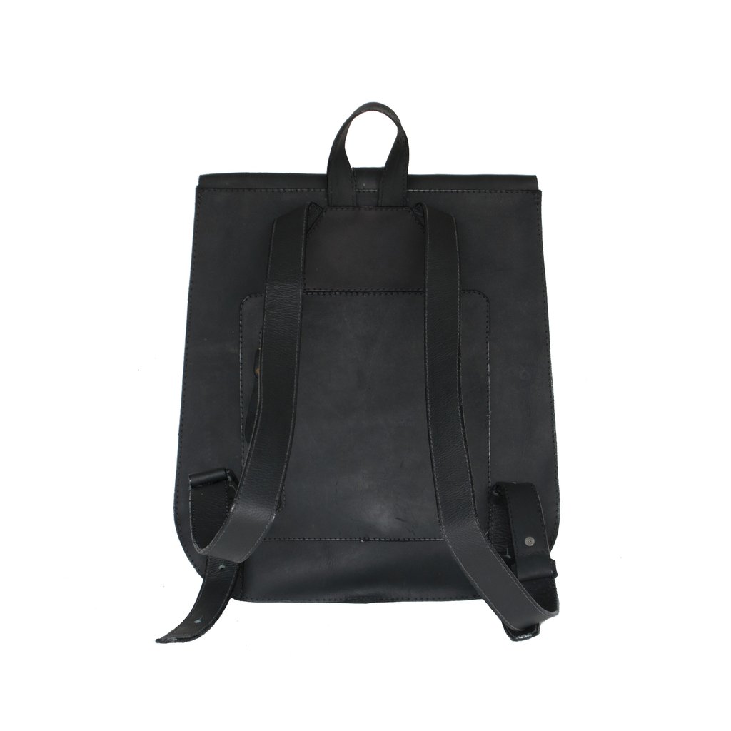 Leather Backpack - Black - EQUAL UPRISE