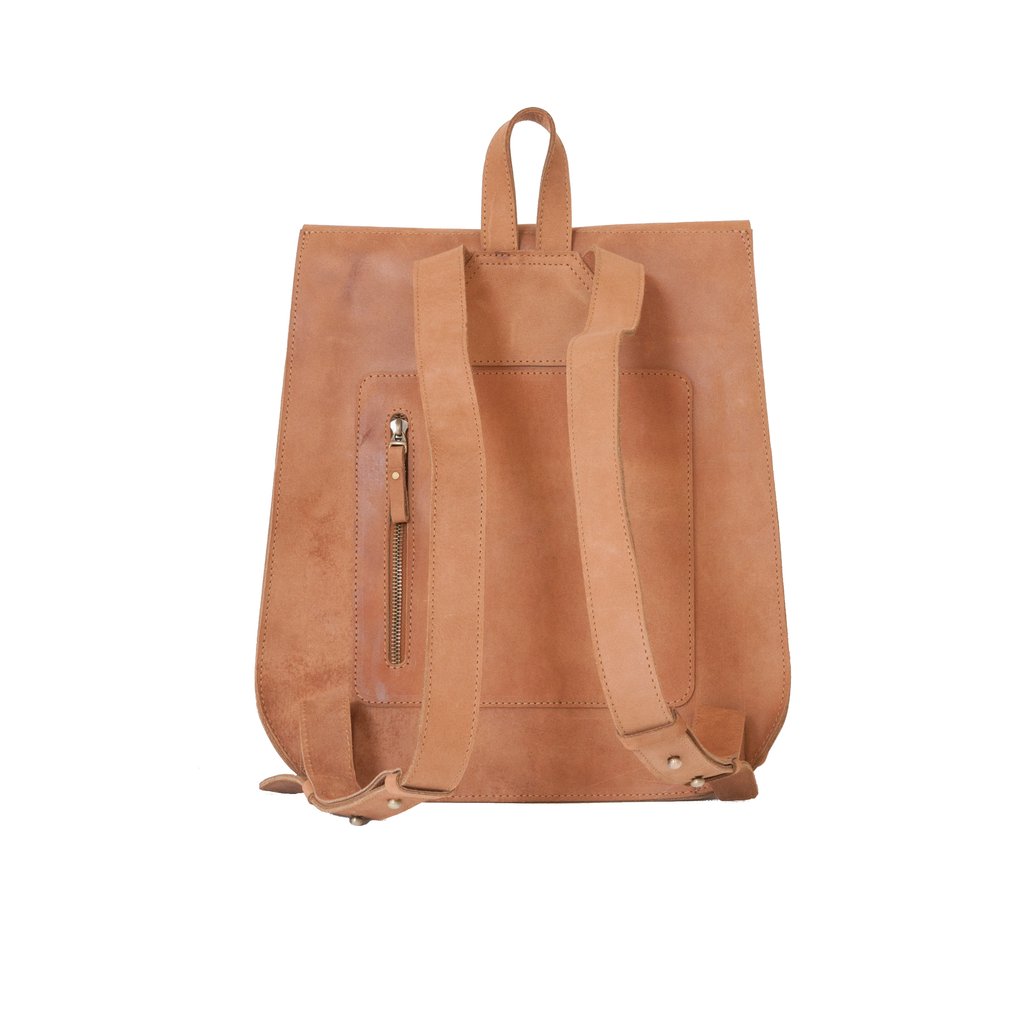 Leather Backpack - Honey - EQUAL UPRISE