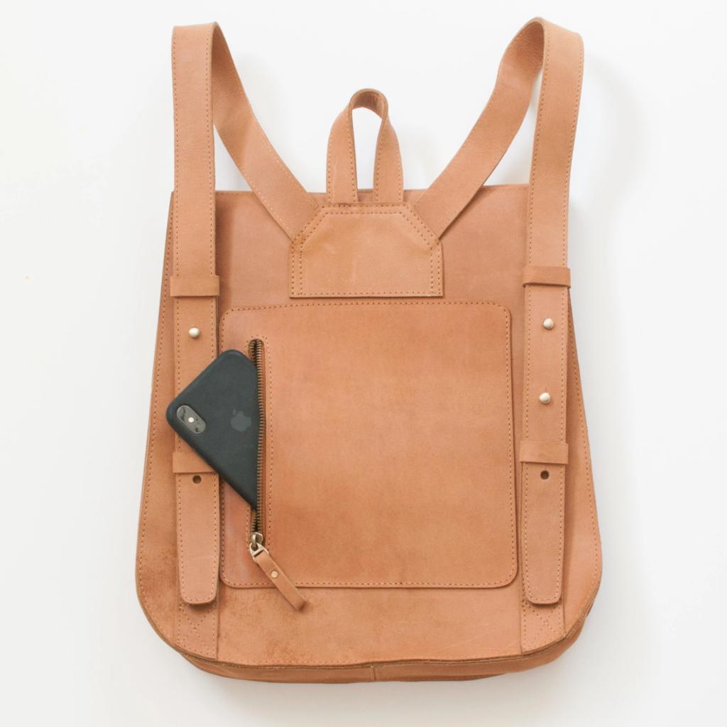 Leather Backpack - Honey - EQUAL UPRISE