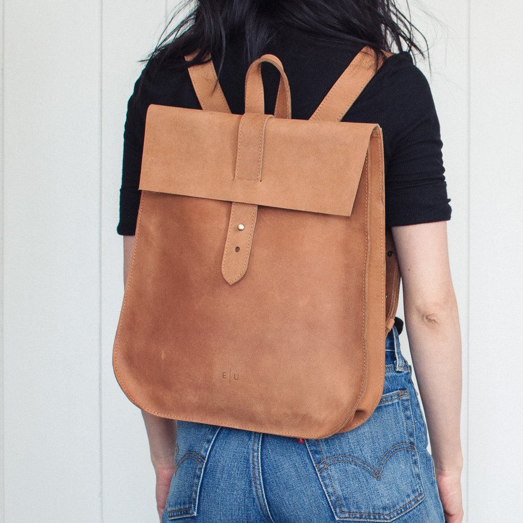 Leather Backpack - Honey - EQUAL UPRISE