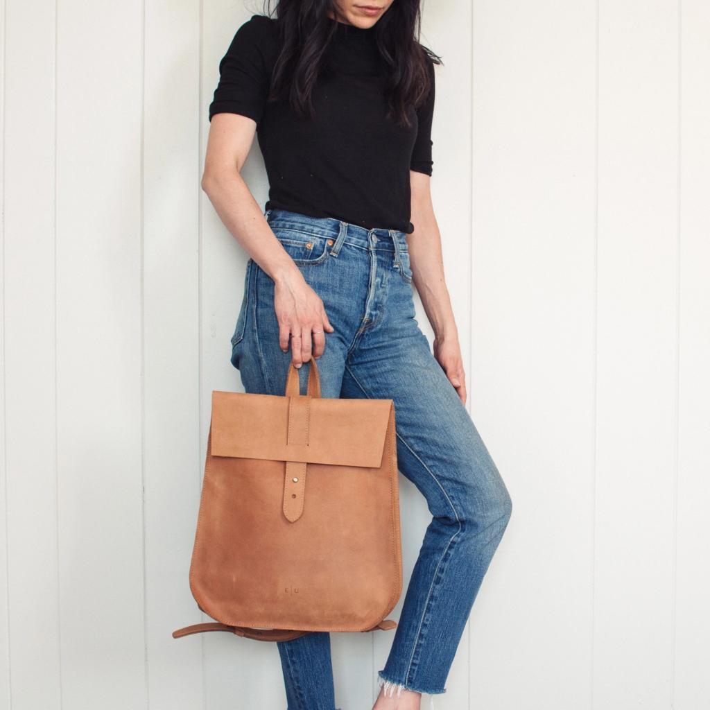 Leather Backpack - Honey - EQUAL UPRISE