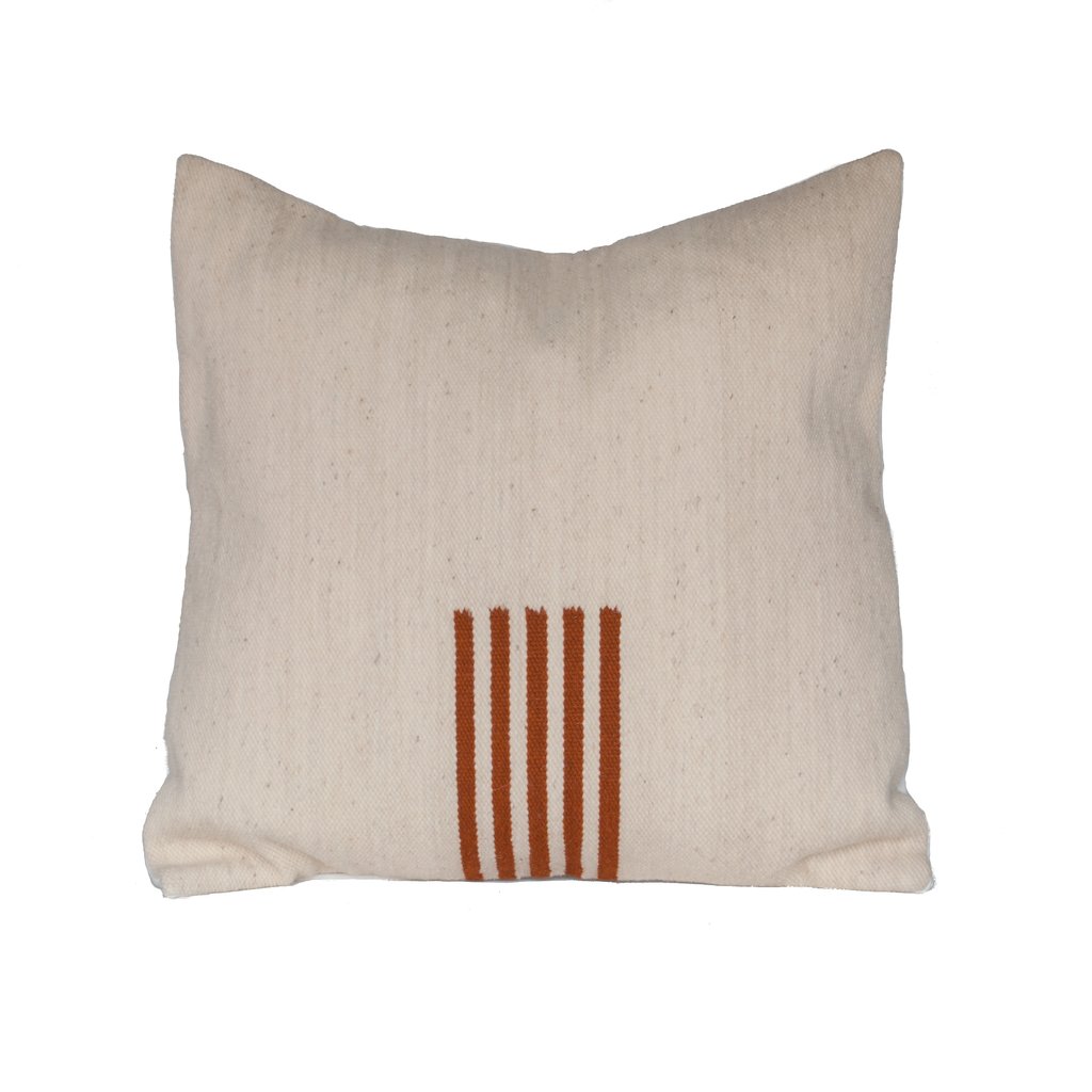 4-Way Pillow Cover - Natural & Terra Cotta Stripes - EQUAL UPRISE