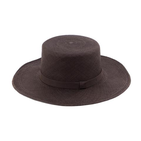 Flat Top Straw Hat - Deep Plum - EQUAL UPRISE